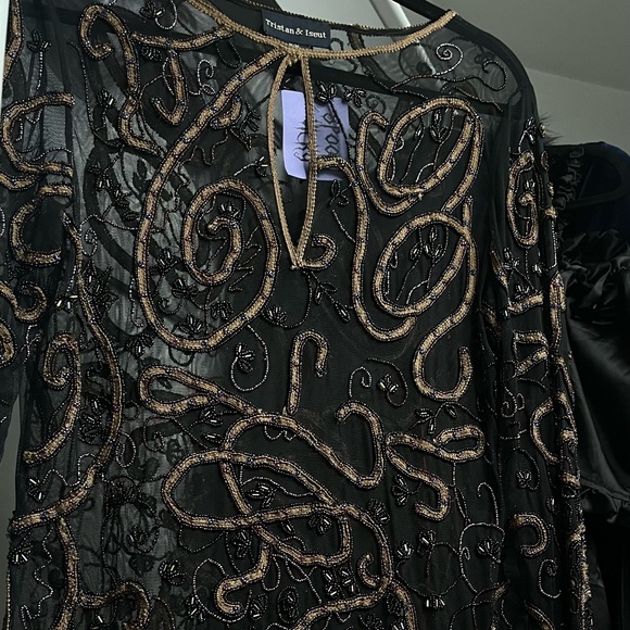 1990s goth bead long sleeve tunic - Picture 1 of 5